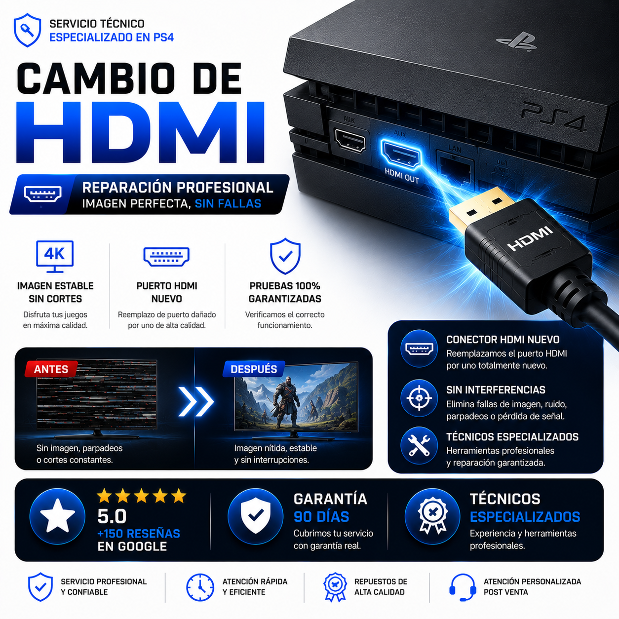 Reparación HDMI PS4 – Cambio de Puerto HDMI PlayStation 4