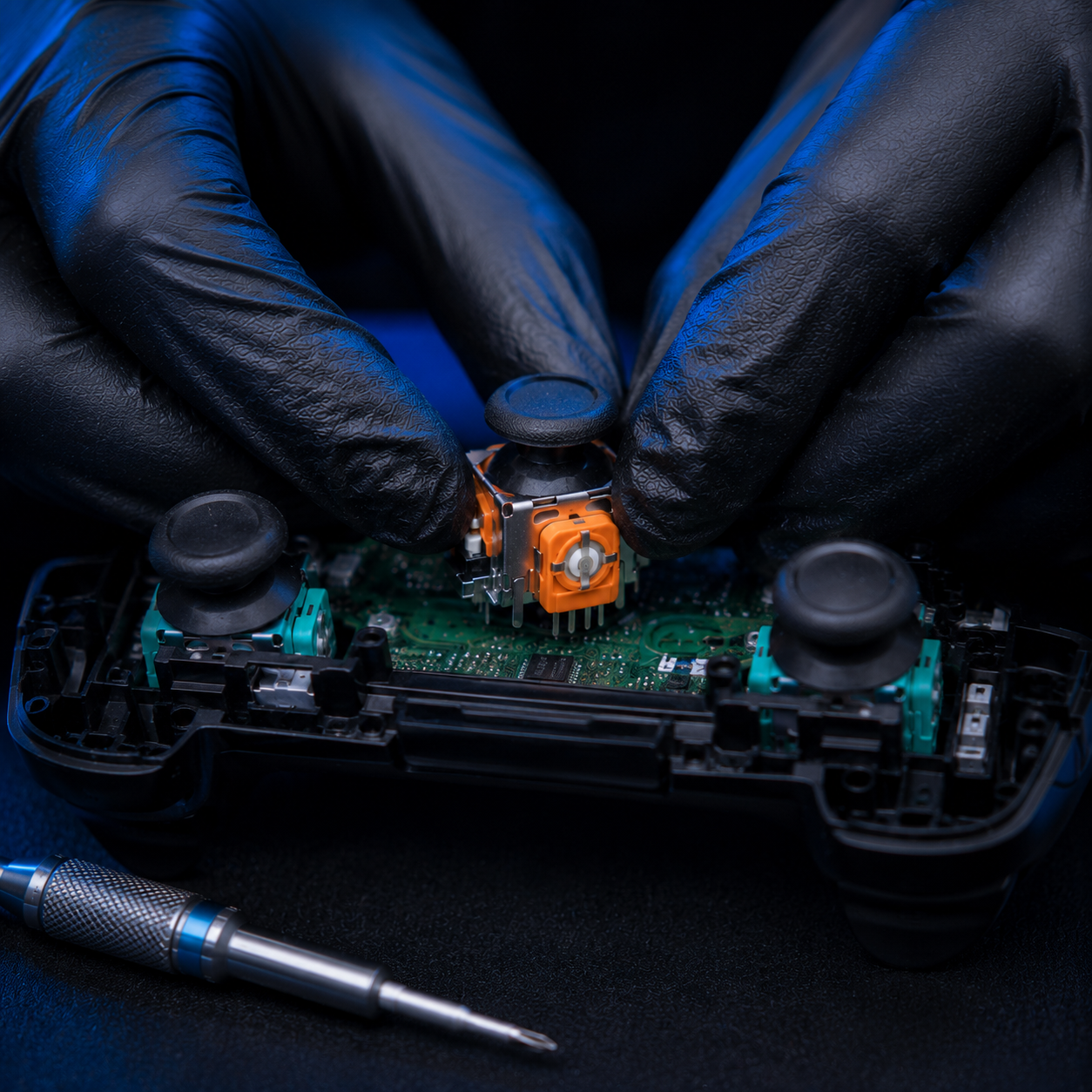 Control de PlayStation 4 con joystick magnético TMR PRO instalado