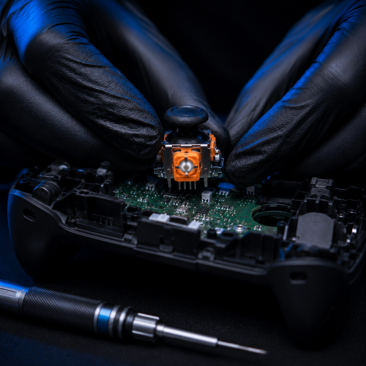 Control de Xbox con joystick magnético TMR PRO instalado
