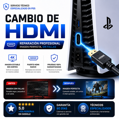 Reparación HDMI PS5 – Cambio de Puerto HDMI PlayStation 5