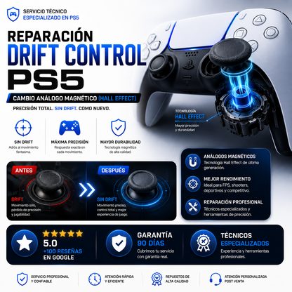 Cambio Drift Control PS5 – Cambio análogo Magnético (Hall Effect)