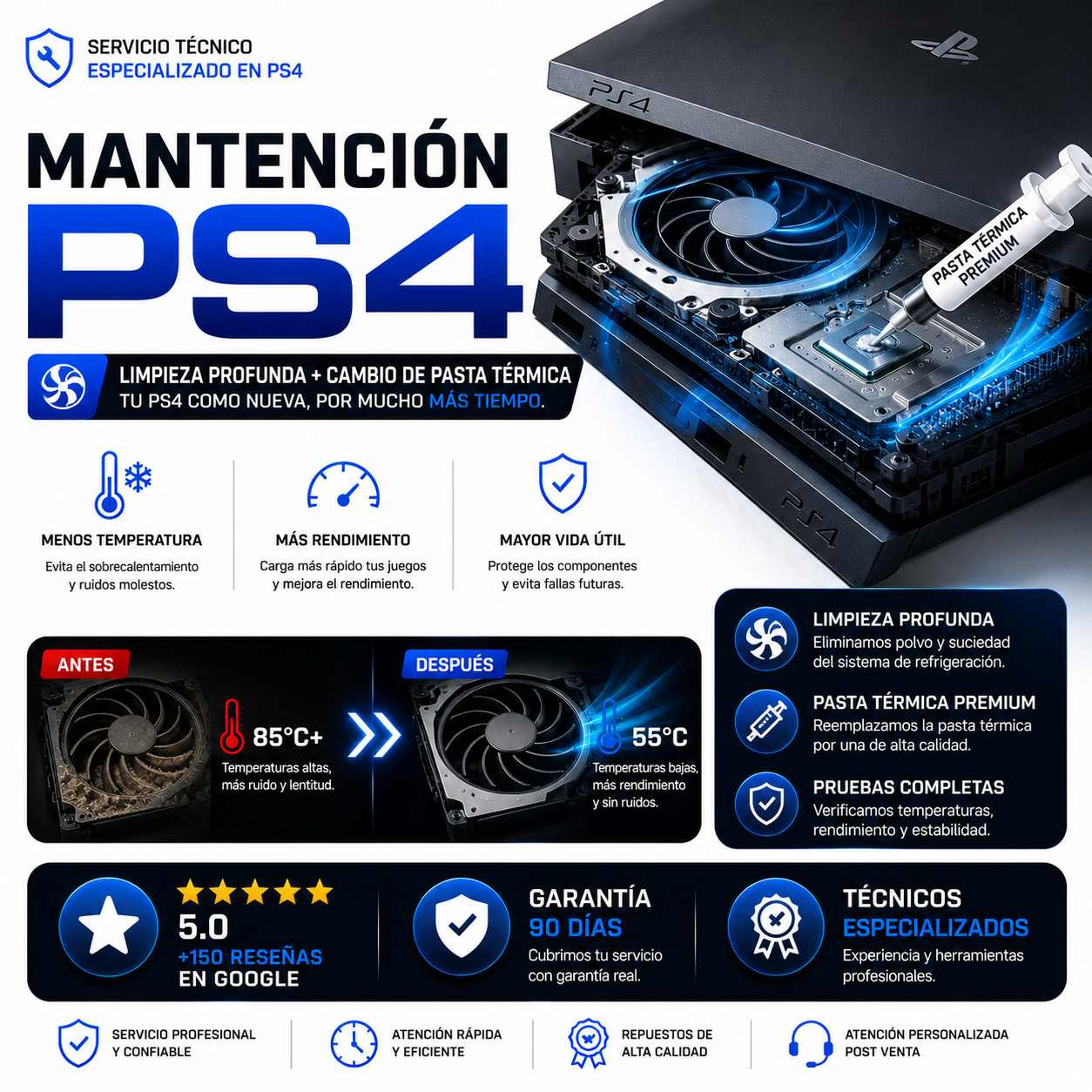 Mantención PS4 con Cambio de Pasta Térmica – Menos Calor, Más Rendimiento