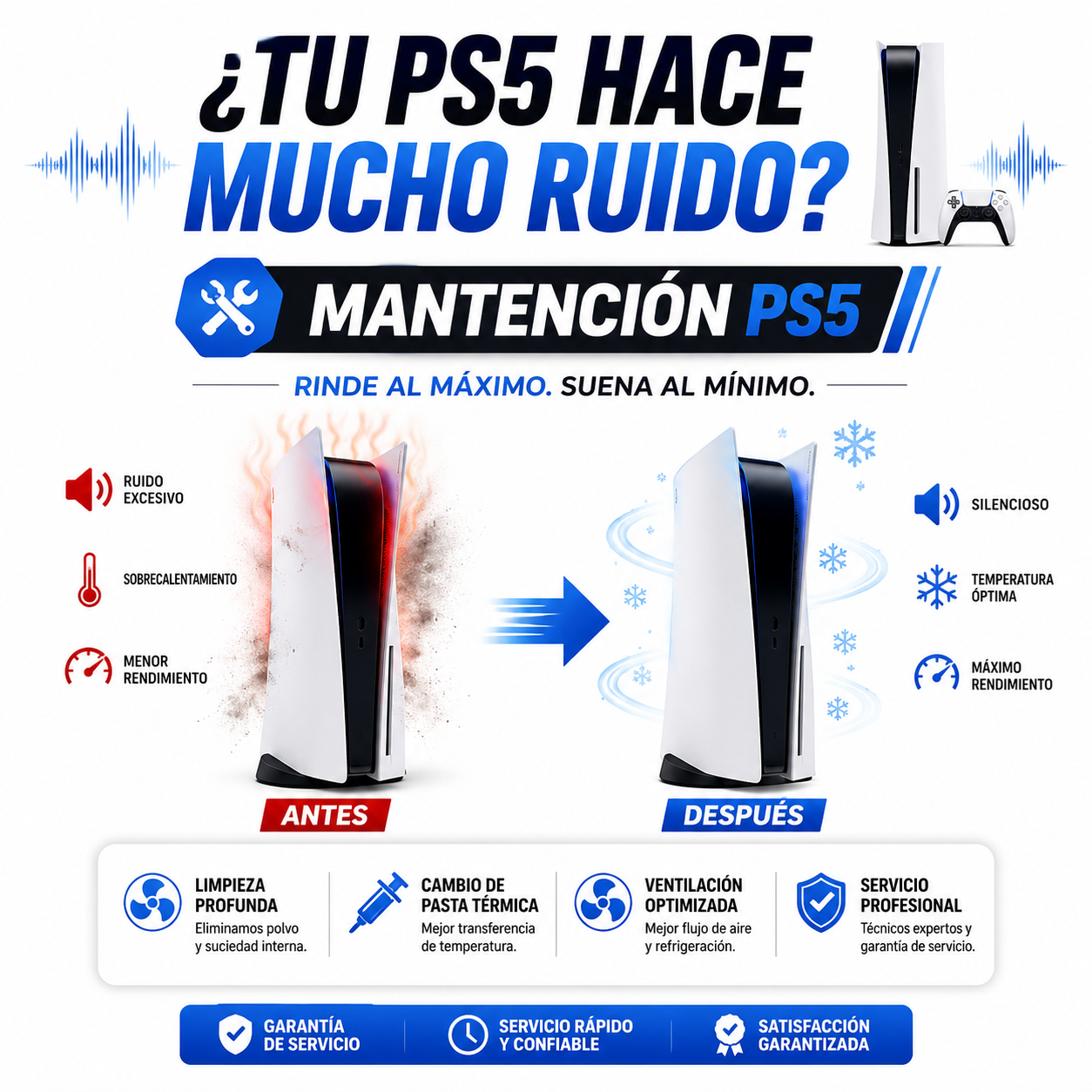 Mantención PS5 con Cambio de Metal Líquido – Máximo Rendimiento y Refrigeración
