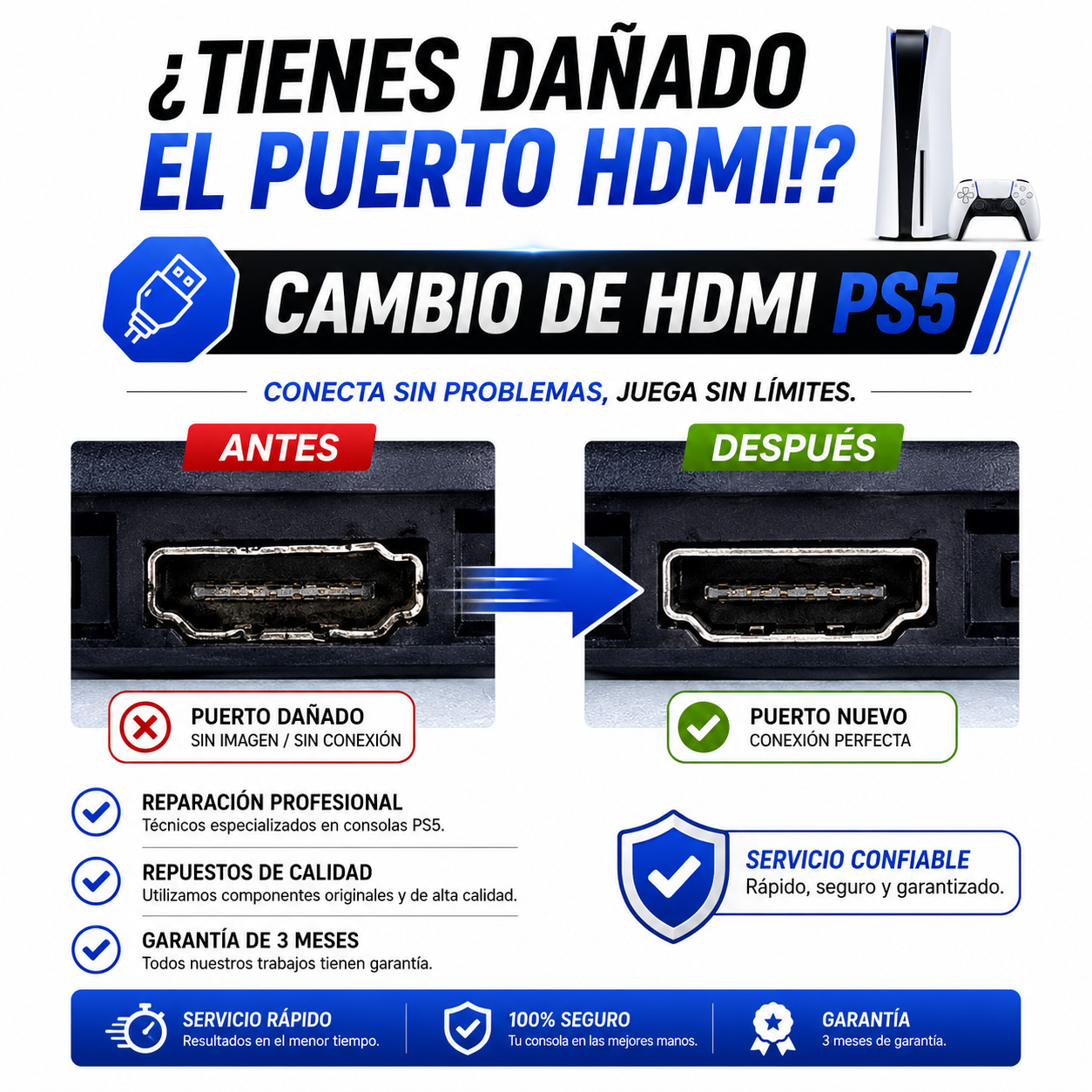 Reparación HDMI PS5 – Cambio de Puerto HDMI PlayStation 5