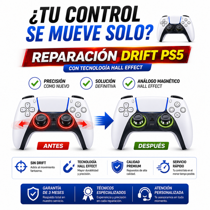 Cambio Drift Control PS5 – Cambio análogo Magnético (Hall Effect)