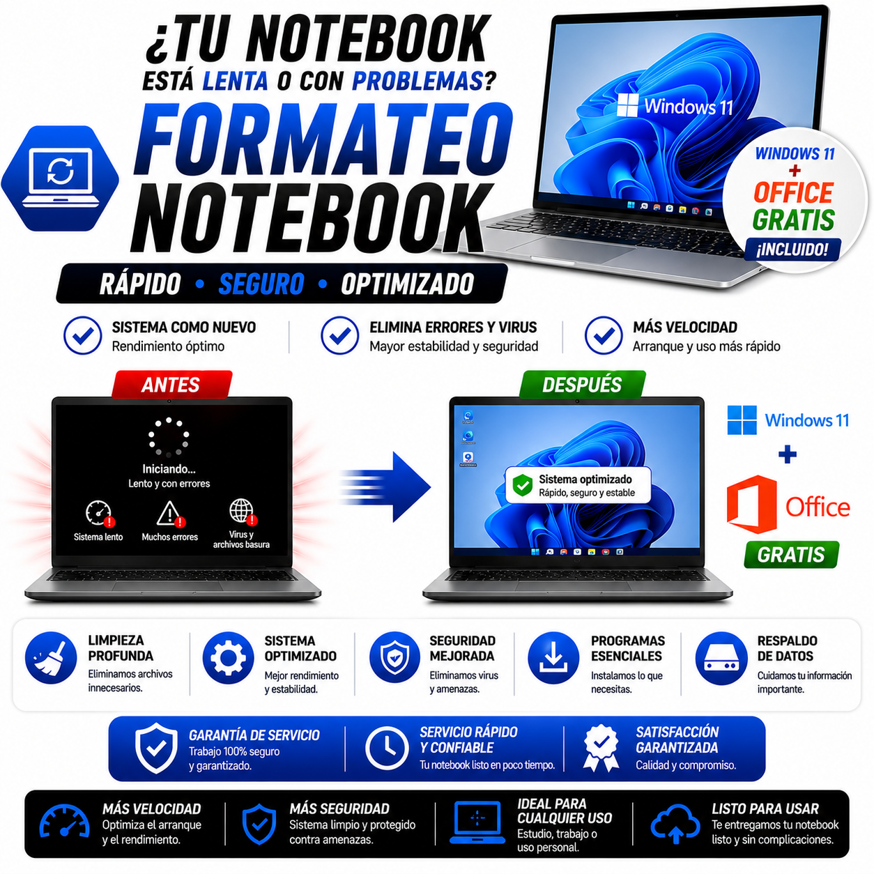 Servicio de Formateo de Notebook – Rápido, Seguro y Optimizado