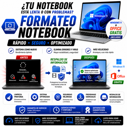 Formateo de Notebook con Respaldo de Información – Seguro, Rápido y Sin Pérdidas