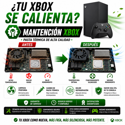 Mantención Xbox Series X | Series S | Xbox One con Cambio de Pasta Térmica