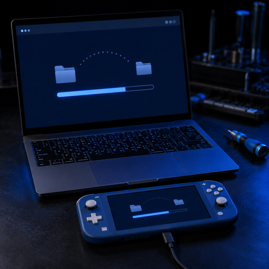 Consola Nintendo Switch Lite durante servicio de desbloqueo en Rancagua
