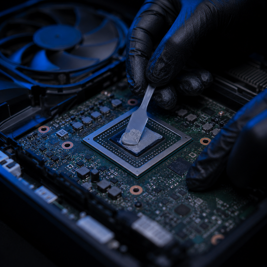 Consola Xbox Series X abierta durante servicio de mantención con cambio de pasta térmica
